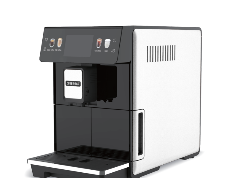 Coffee Format MINI White — biały ekspres pod kątem
