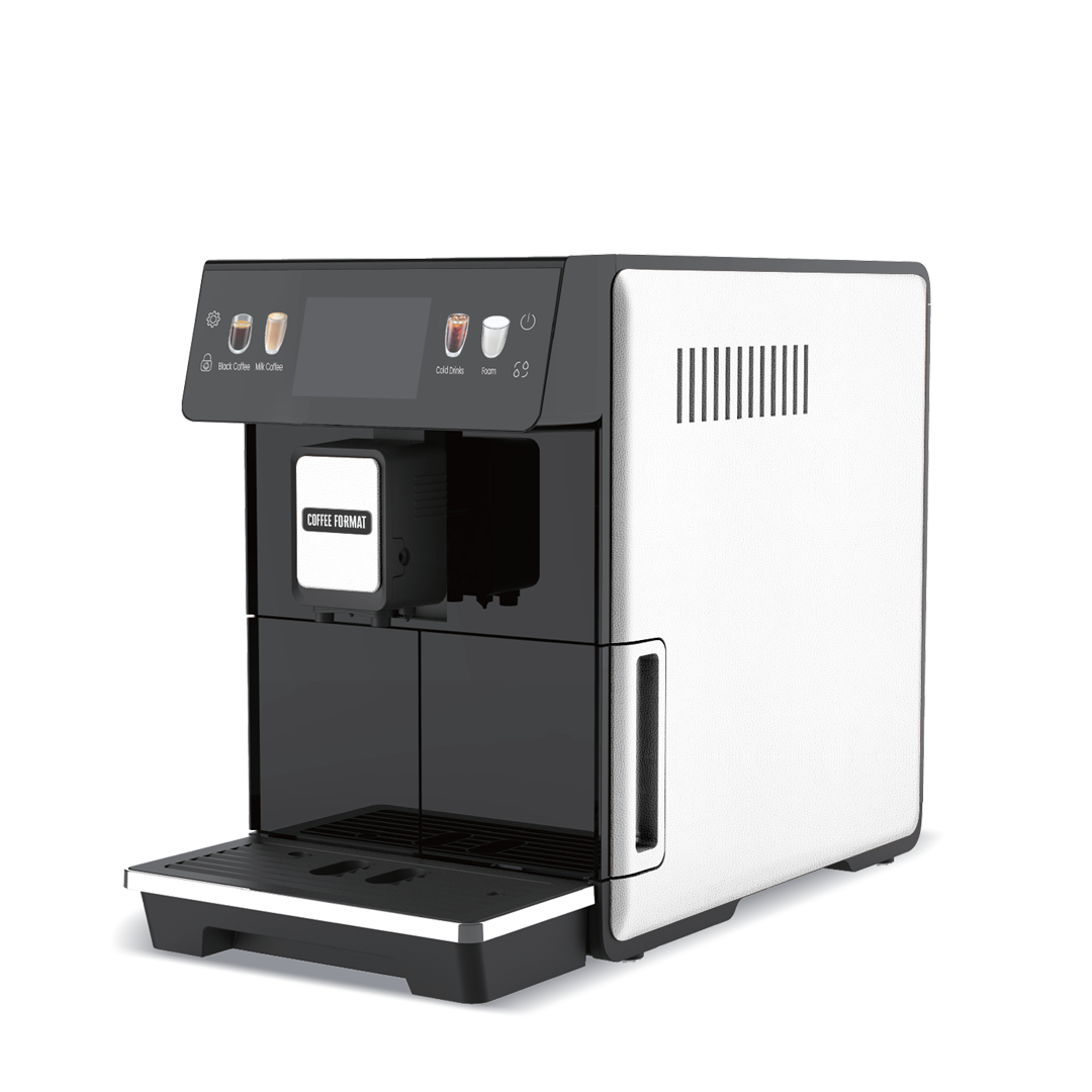 Coffee Format MINI White — biały ekspres pod kątem