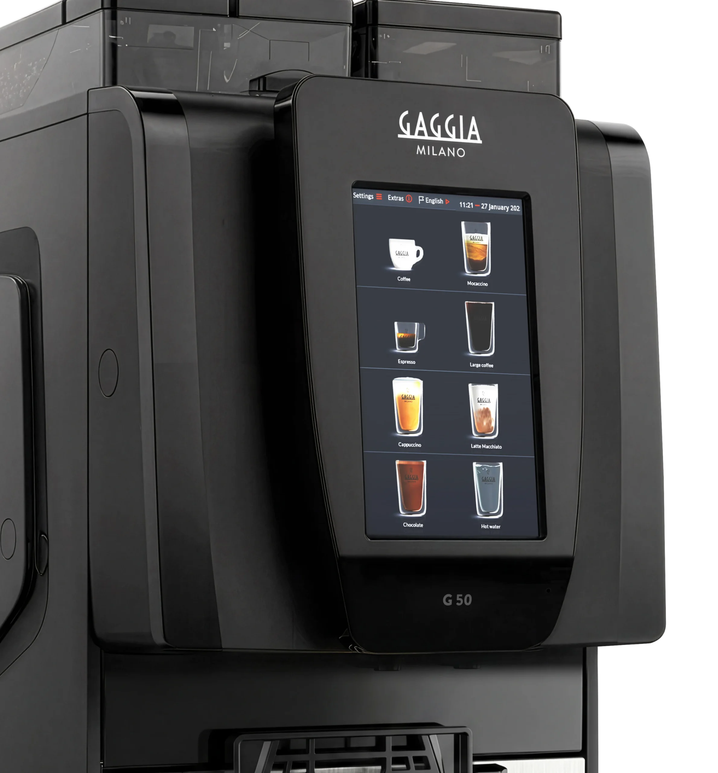 Gaggia G50 — panel dotykowy pod kątem