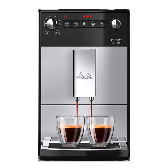 Melitta Purista F23/0-101 srebrno-czarna — dwie kawy